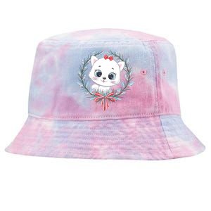 Merry Catmas Funny Cat Christmas Tie-Dyed Bucket Hat