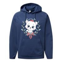 Merry Catmas Funny Cat Christmas Performance Fleece Hoodie