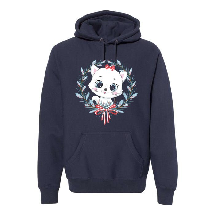 Merry Catmas Funny Cat Christmas Premium Hoodie