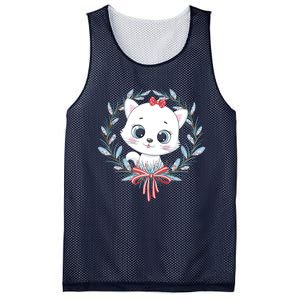 Merry Catmas Funny Cat Christmas Mesh Reversible Basketball Jersey Tank