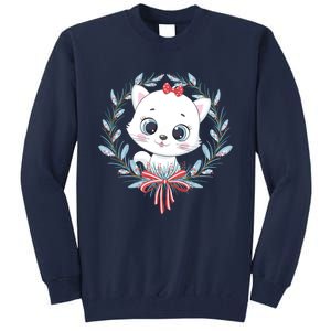 Merry Catmas Funny Cat Christmas Tall Sweatshirt