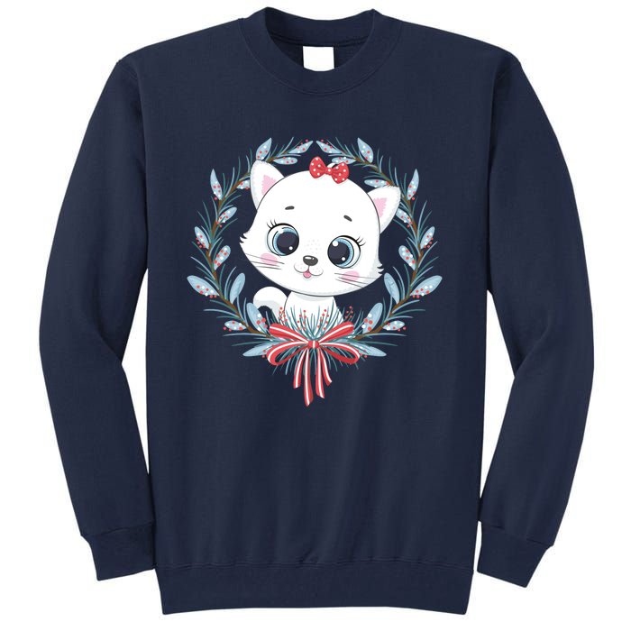 Merry Catmas Funny Cat Christmas Tall Sweatshirt