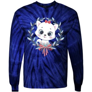 Merry Catmas Funny Cat Christmas Tie-Dye Long Sleeve Shirt