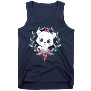 Merry Catmas Funny Cat Christmas Tank Top