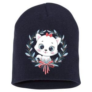 Merry Catmas Funny Cat Christmas Short Acrylic Beanie