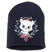 Merry Catmas Funny Cat Christmas Short Acrylic Beanie