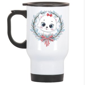 Merry Catmas Funny Cat Christmas Stainless Steel Travel Mug