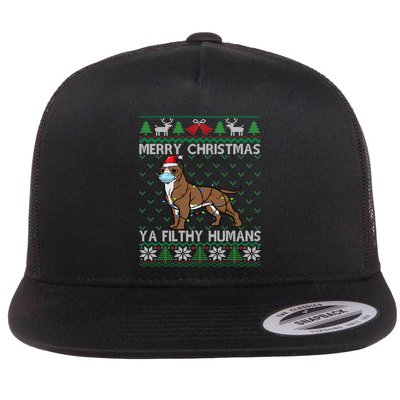 Merry Christmas Filthy Hu Pitbull Dog Ugly Christmas Meaningful Gift Flatbill Hat