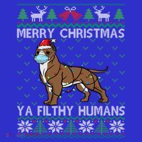 Merry Christmas Filthy Hu Pitbull Dog Ugly Christmas Meaningful Gift Tall T-Shirt