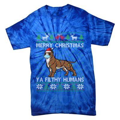 Merry Christmas Filthy Hu Pitbull Dog Ugly Christmas Meaningful Gift Tie-Dye T-Shirt