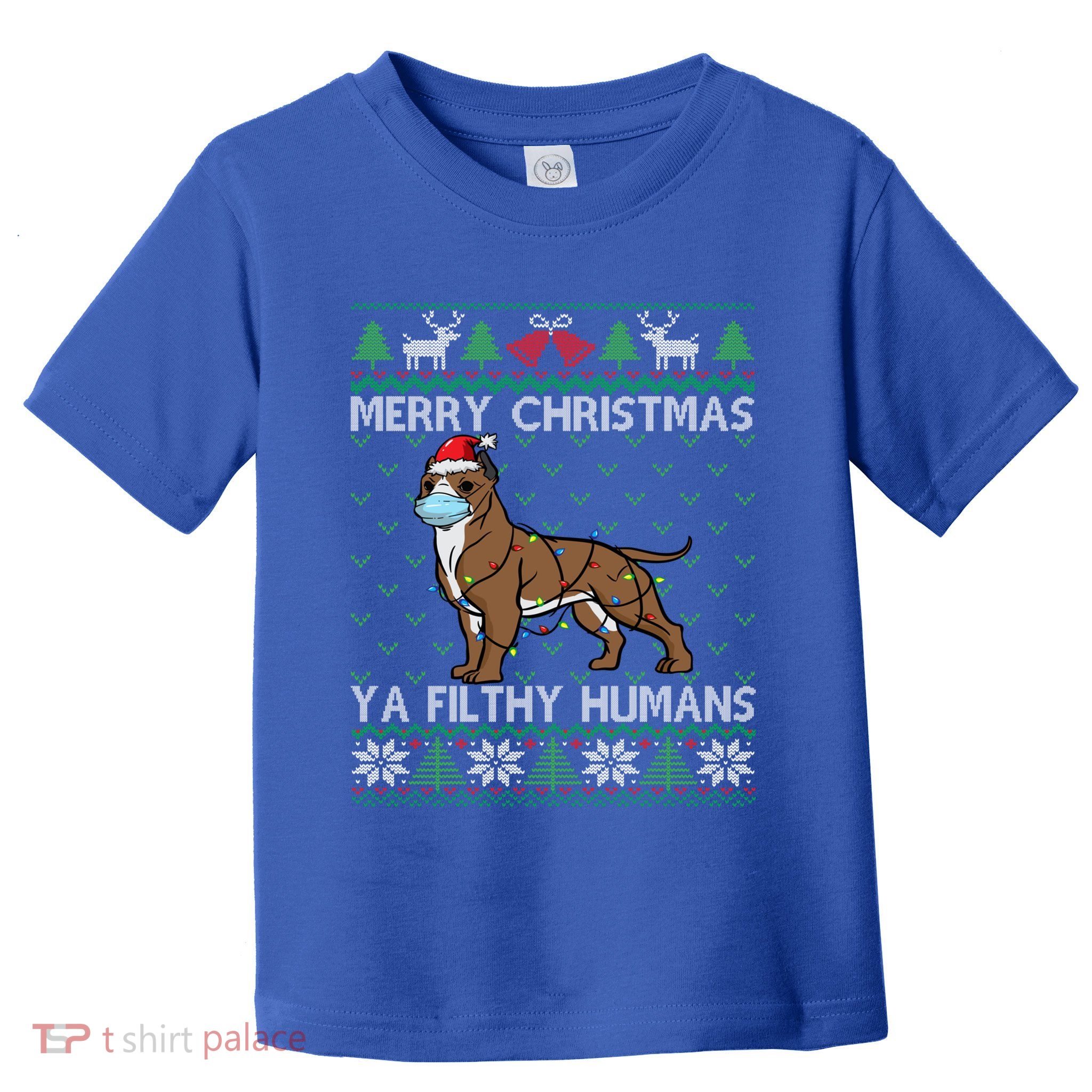 Merry Christmas Filthy Hu Pitbull Dog Ugly Christmas Meaningful Gift Toddler T-Shirt