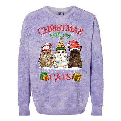 Merry Catmas Funny Christmas Cagift For Cat Lovers Gift Colorblast Crewneck Sweatshirt