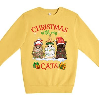 Merry Catmas Funny Christmas Cagift For Cat Lovers Gift Premium Crewneck Sweatshirt