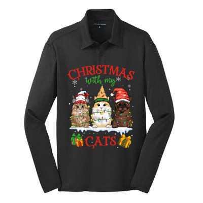 Merry Catmas Funny Christmas Cagift For Cat Lovers Gift Silk Touch Performance Long Sleeve Polo