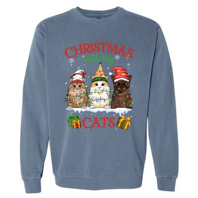 Merry Catmas Funny Christmas Cagift For Cat Lovers Gift Garment-Dyed Sweatshirt