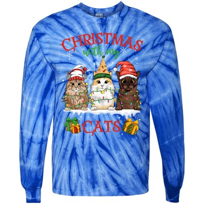 Merry Catmas Funny Christmas Cagift For Cat Lovers Gift Tie-Dye Long Sleeve Shirt