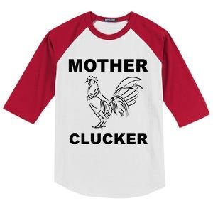 Mother Clucker Funny Chicken Kids Colorblock Raglan Jersey