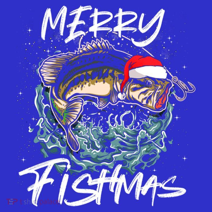Merry Christmas Fishmas Funny Fishing Fish Funny Gift Premium T-Shirt