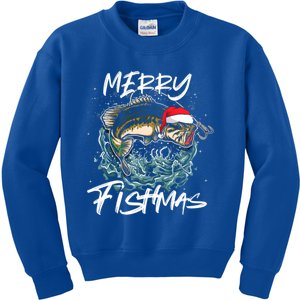 Merry Christmas Fishmas Funny Fishing Fish Funny Gift Kids Sweatshirt