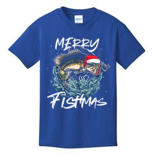 Merry Christmas Fishmas Funny Fishing Fish Funny Gift Kids T-Shirt