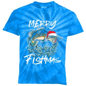 Merry Christmas Fishmas Funny Fishing Fish Funny Gift Kids Tie-Dye T-Shirt