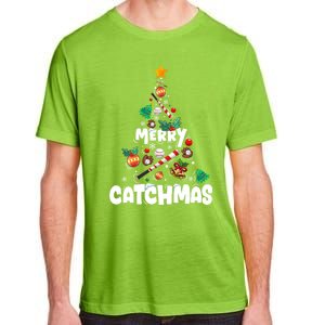 Merry Christmas Funny Gift Merry Catchmas Baseball Christmas Tree Adult ChromaSoft Performance T-Shirt