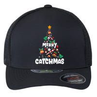 Merry Christmas Funny Gift Merry Catchmas Baseball Christmas Tree Flexfit Unipanel Trucker Cap