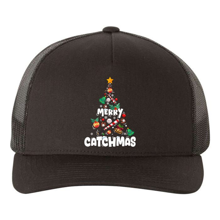 Merry Christmas Funny Gift Merry Catchmas Baseball Christmas Tree Yupoong Adult 5-Panel Trucker Hat