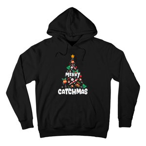 Merry Christmas Funny Gift Merry Catchmas Baseball Christmas Tree Hoodie