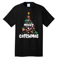 Merry Christmas Funny Gift Merry Catchmas Baseball Christmas Tree Tall T-Shirt