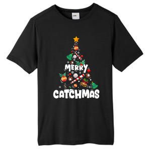 Merry Christmas Funny Gift Merry Catchmas Baseball Christmas Tree Tall Fusion ChromaSoft Performance T-Shirt