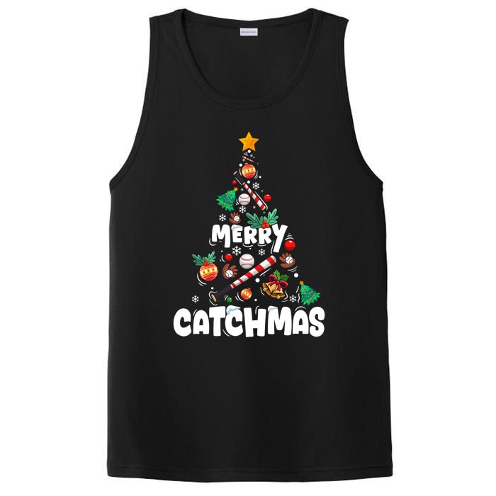 Merry Christmas Funny Gift Merry Catchmas Baseball Christmas Tree PosiCharge Competitor Tank