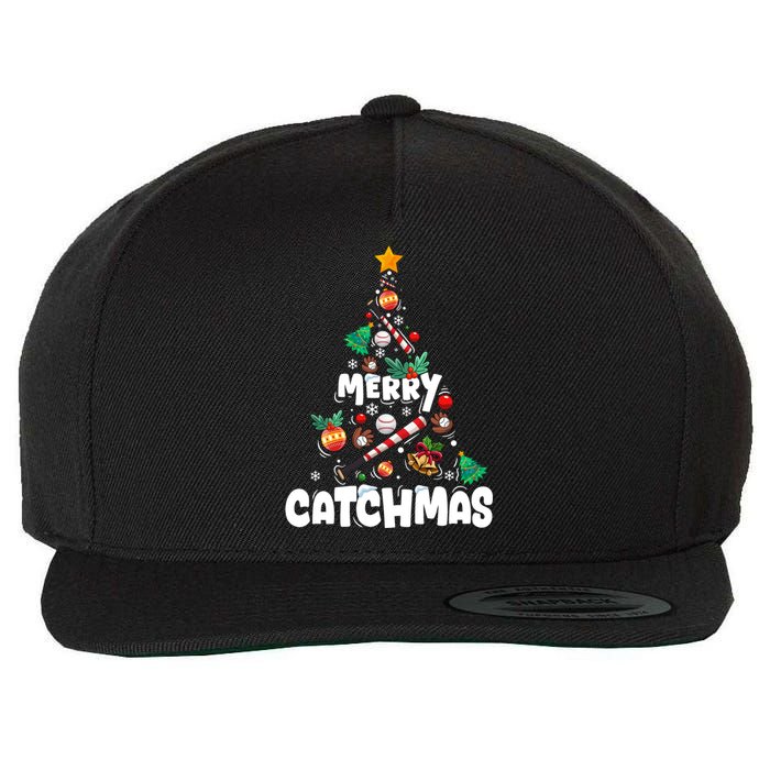 Merry Christmas Funny Gift Merry Catchmas Baseball Christmas Tree Wool Snapback Cap