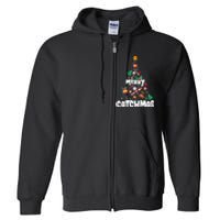 Merry Christmas Funny Gift Merry Catchmas Baseball Christmas Tree Full Zip Hoodie