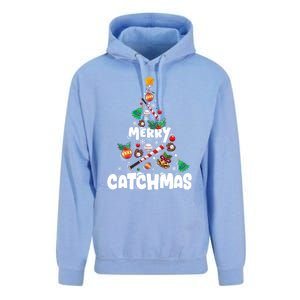 Merry Christmas Funny Gift Merry Catchmas Baseball Christmas Tree Unisex Surf Hoodie