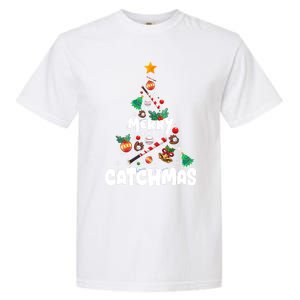 Merry Christmas Funny Gift Merry Catchmas Baseball Christmas Tree Garment-Dyed Heavyweight T-Shirt