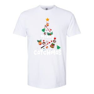 Merry Christmas Funny Gift Merry Catchmas Baseball Christmas Tree Softstyle CVC T-Shirt