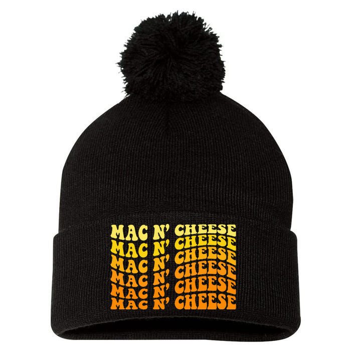 Mac & Cheese Funny Mac NCheese Mac NCheese Pom Pom 12in Knit Beanie