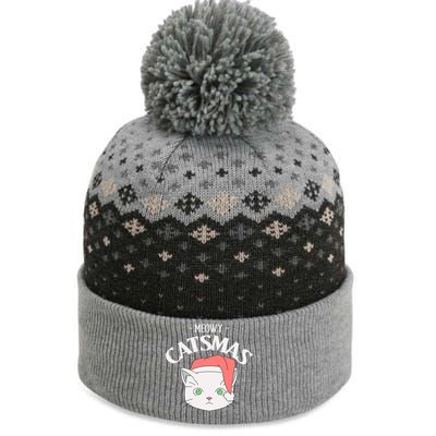 Meowy Catsmas Funny Gift The Baniff Cuffed Pom Beanie