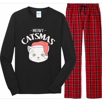 Meowy Catsmas Funny Gift Long Sleeve Pajama Set