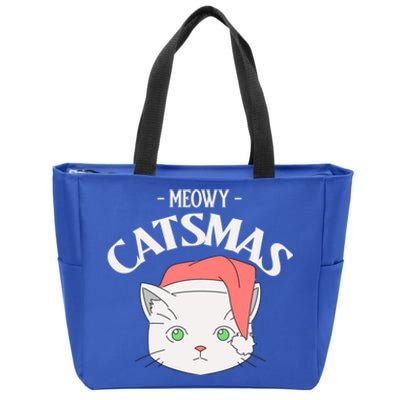 Meowy Catsmas Funny Gift Zip Tote Bag