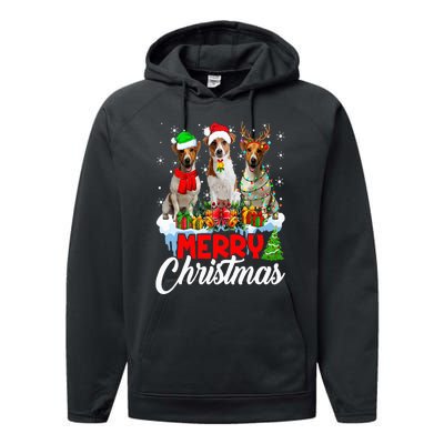 Merry Christmas Funny Jack Russell Terrier Dog Lover Xmas Performance Fleece Hoodie