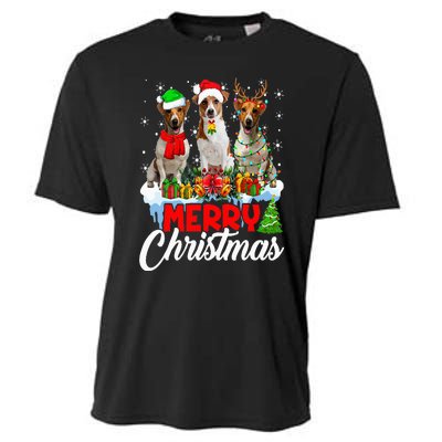 Merry Christmas Funny Jack Russell Terrier Dog Lover Xmas Cooling Performance Crew T-Shirt