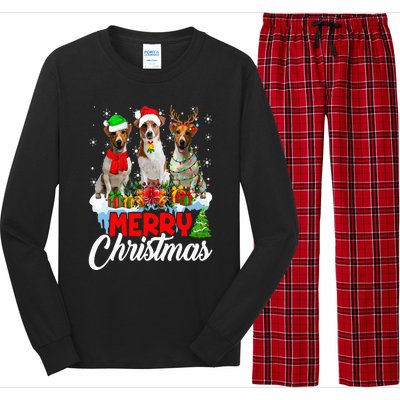 Merry Christmas Funny Jack Russell Terrier Dog Lover Xmas Long Sleeve Pajama Set