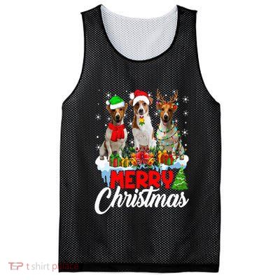 Merry Christmas Funny Jack Russell Terrier Dog Lover Xmas Mesh Reversible Basketball Jersey Tank