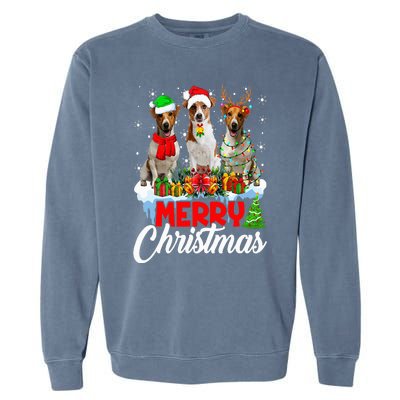 Merry Christmas Funny Jack Russell Terrier Dog Lover Xmas Garment-Dyed Sweatshirt