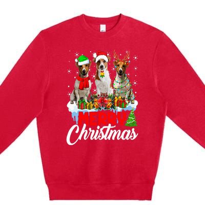 Merry Christmas Funny Jack Russell Terrier Dog Lover Xmas Premium Crewneck Sweatshirt