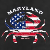 Maryland Crab Flag Patriotic and Quirky Summertime USA 7 Panel Mesh Trucker Snapback Hat