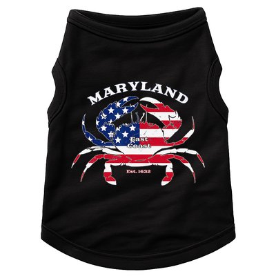 Maryland Crab Flag Patriotic and Quirky Summertime USA Doggie Tank