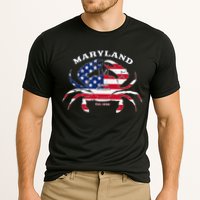 Maryland Crab Flag Patriotic and Quirky Summertime USA Cooling Performance Crew T-Shirt